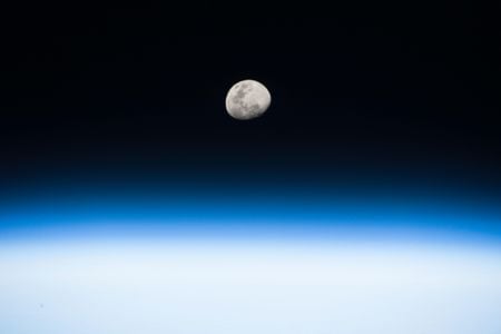 The moon seen from the International Space Station.