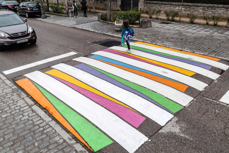 Each crossing incorporates the existing zebra-style design. 