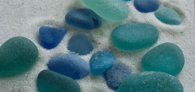 Teal sea glass