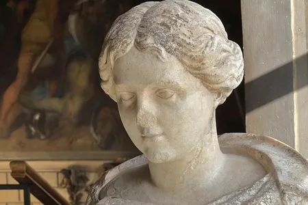 The statue was discovered in two pieces, one much older than the other, near Burghley House in Lincolnshire.