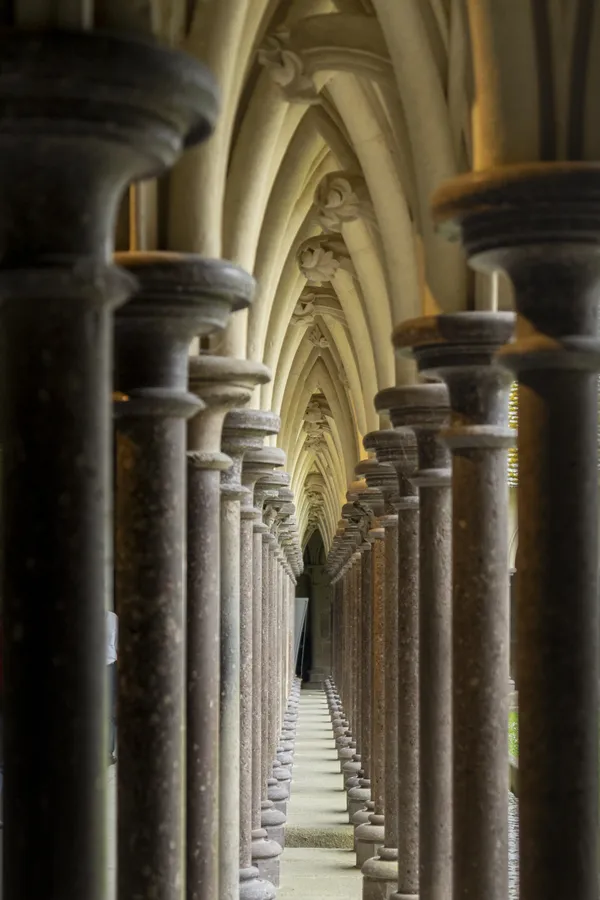 Colonnade In the Monastery Garden at the Abbey of Mont Saint-Michel thumbnail