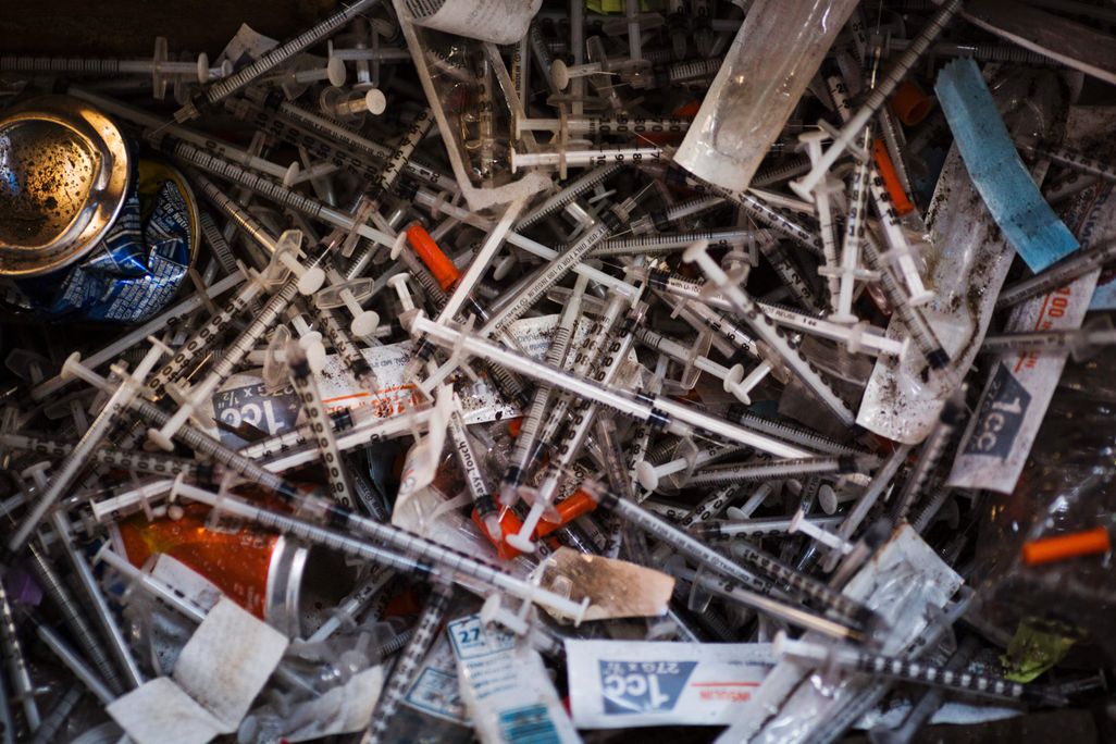 Syringes and other drug paraphernalia