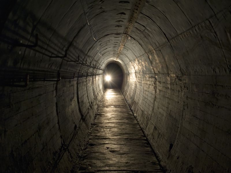 This is one section of the extensive underground tunnel system at Stony