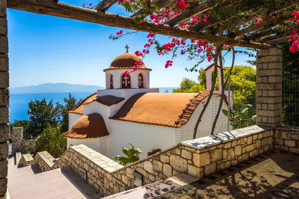 Peaceful view in Greek Monastery thumbnail