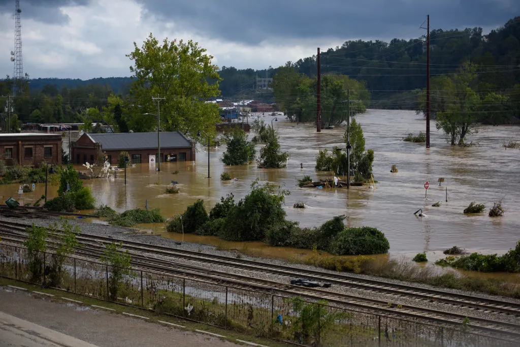 Asheville North Carolina flooding after Hurricane Helene