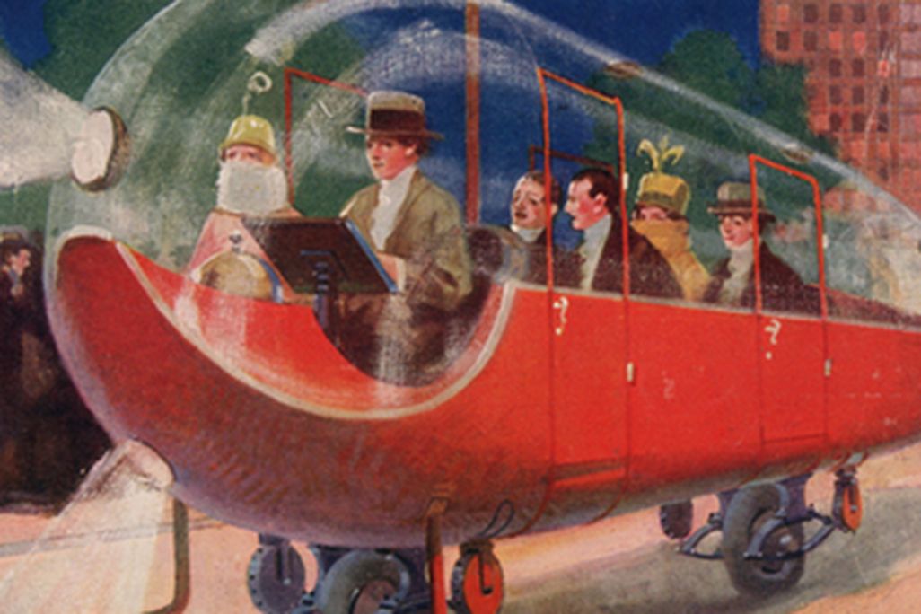 The automobile of 1973 as imagined in 1923 on the cover of Science and Invention magazine