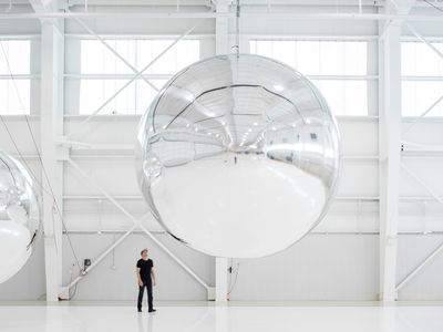 Prototype for a Nonfunctional Satellite (Design 4; Build 4), 2013, a mixed media installation at a hangar in Nevada by Trevor Paglen.