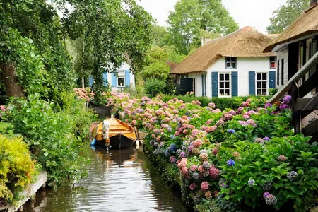 Giethoorn is often called the "Venice of the Netherlands."