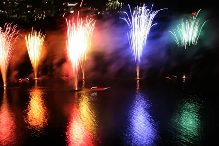 For the 2005 Festival of China, artist Cai Guo-Qiang created a fireworks display over  the Potomac River in Washington, D.C.