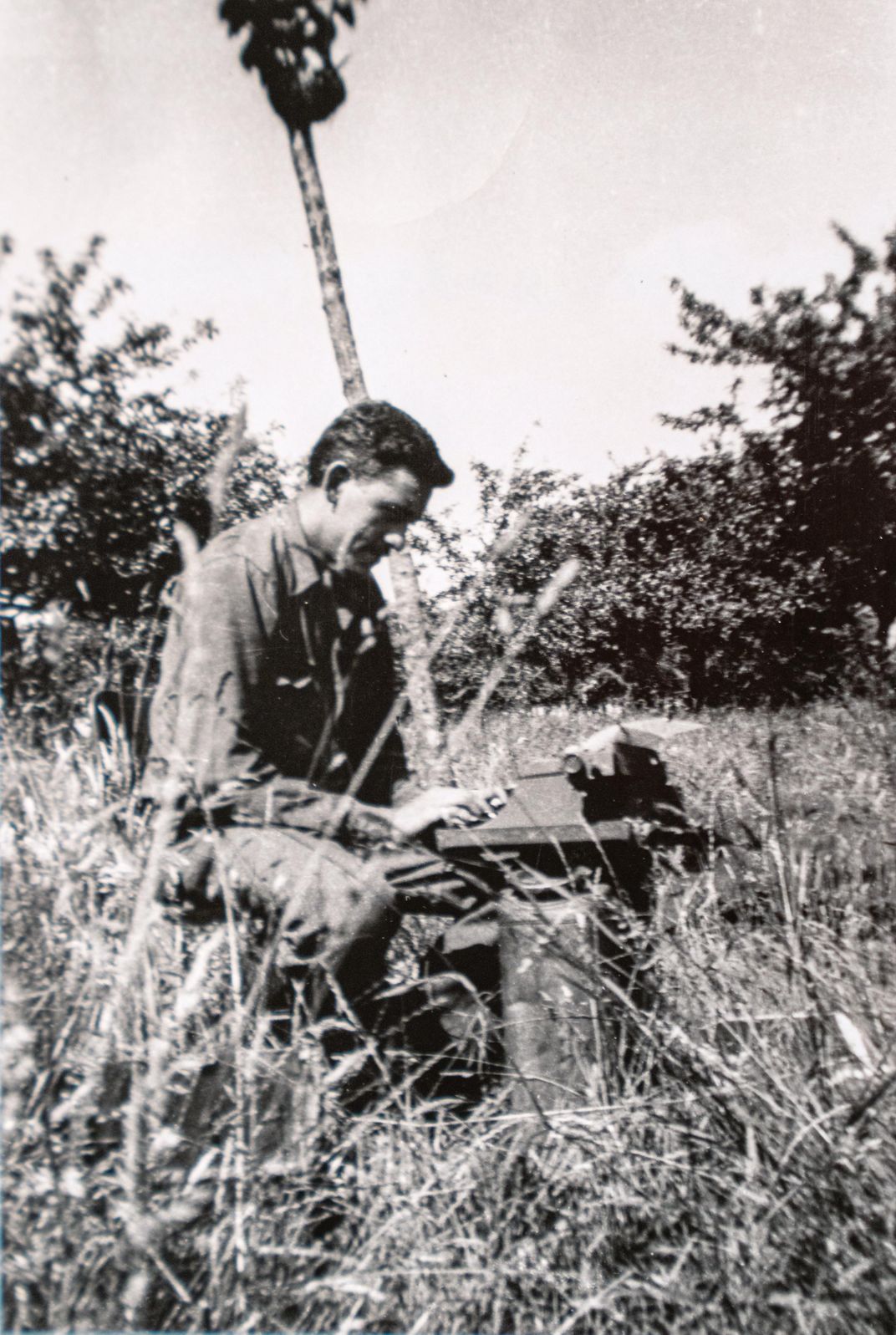 J.D. Salinger with typewriter