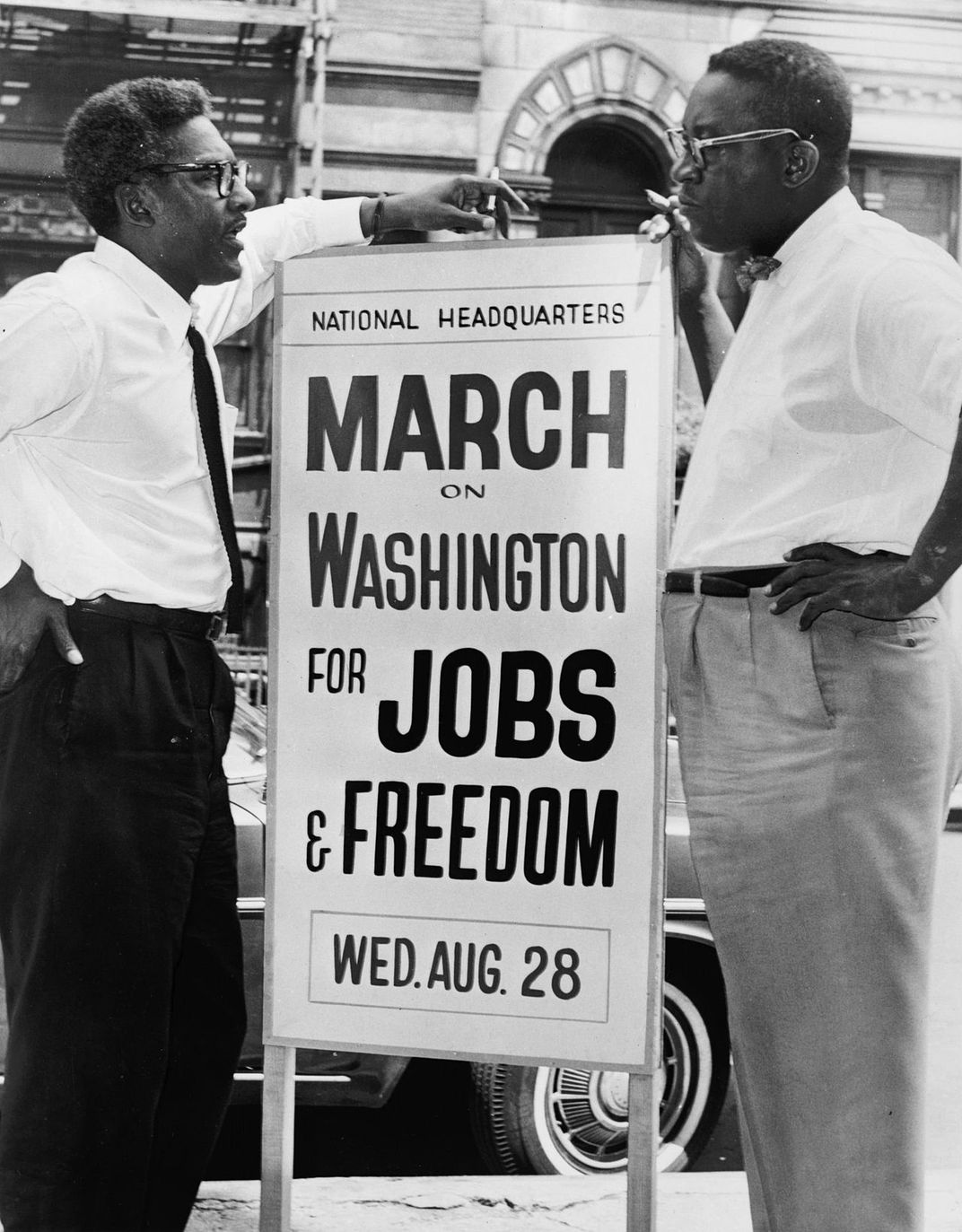 Rustin (left) and Cleveland Robinson, chairman of the March on Washington Administrative Committee
