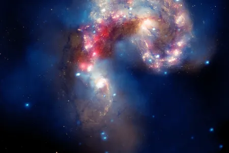 Chandra image of the Antenna Galaxy.