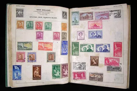 John Lennon's stamp album, pages 34-35