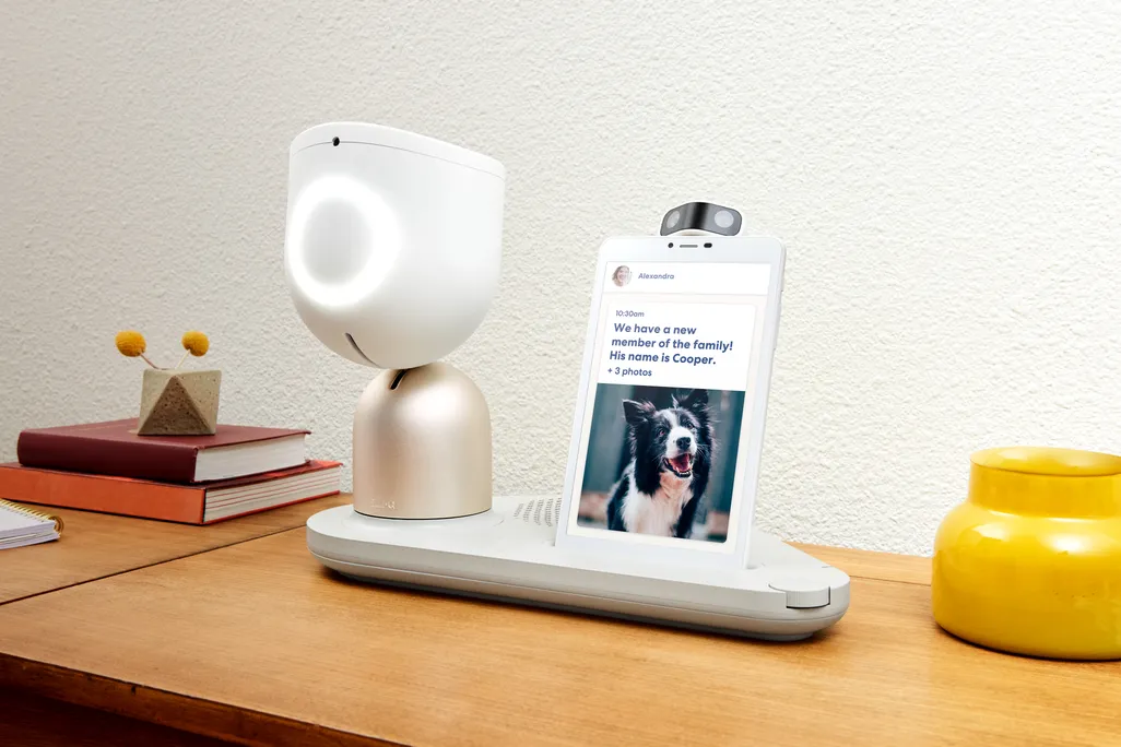 An image of a white tabletop robot