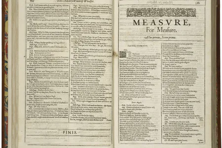 The first page of 'Measure For Measure' in the First Folio of 1623. Set in Vienna and full of less-than-proper characters, this play proved the most challenging to bowdlerize.