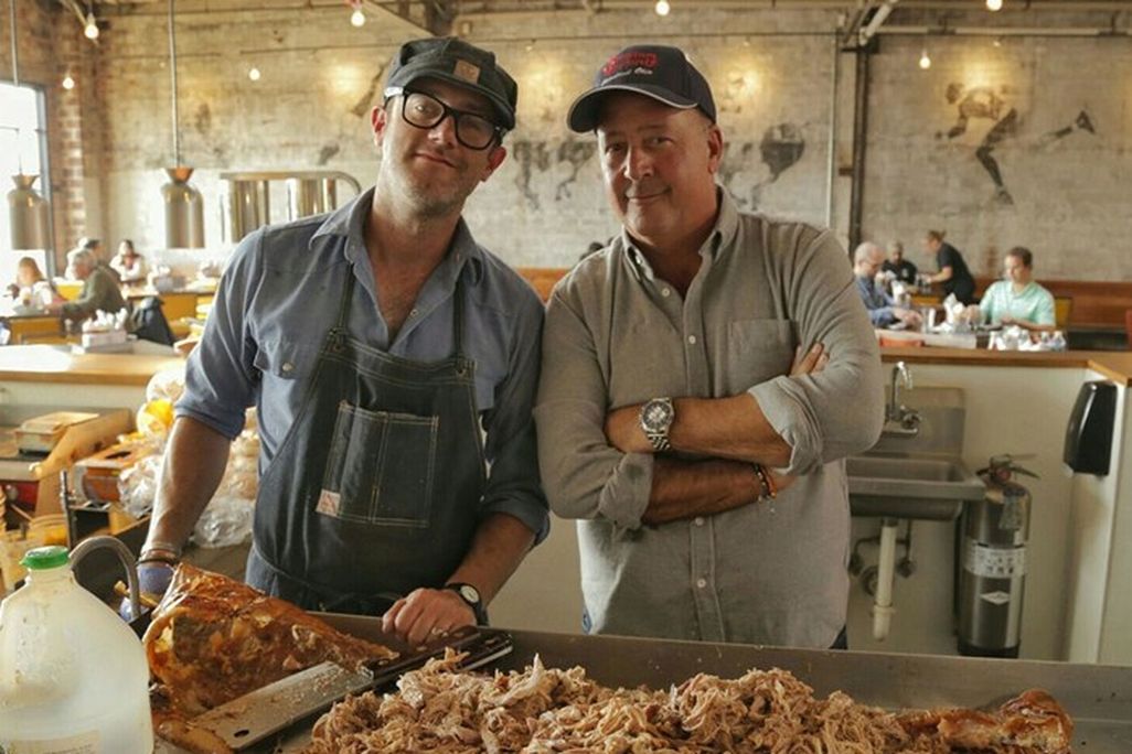 “The Southern BBQ Trail” episode. Still from Bizarre Foods with Andrew Zimmern,