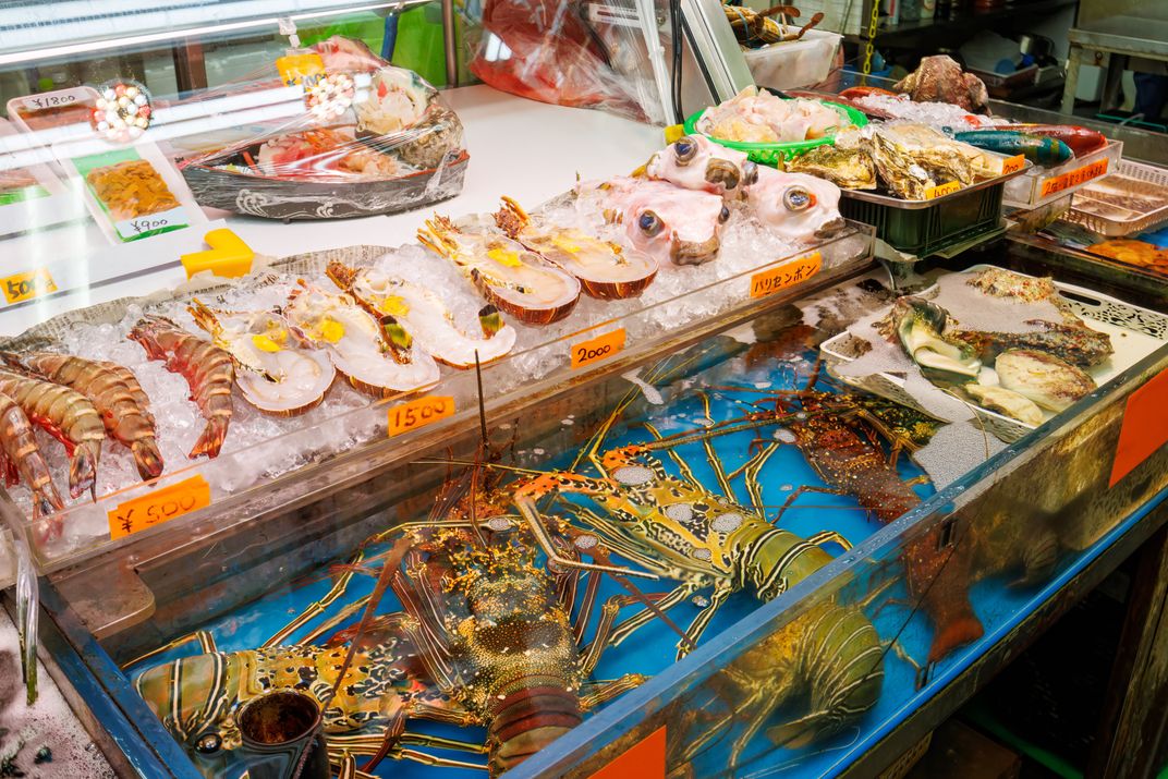 Vendor stall at Makishi Market, Okinawa