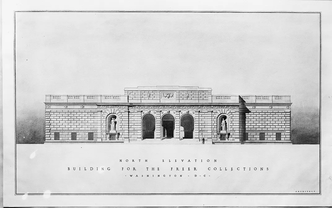 Architectural sketch of the North Elevation