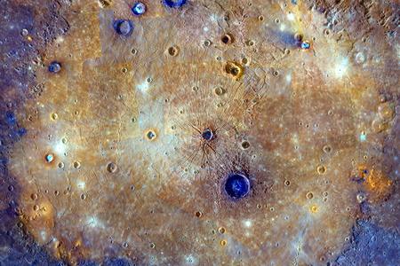 Four of the seven newly named Mercury's faculae lie in the Caloris basin, shown here.