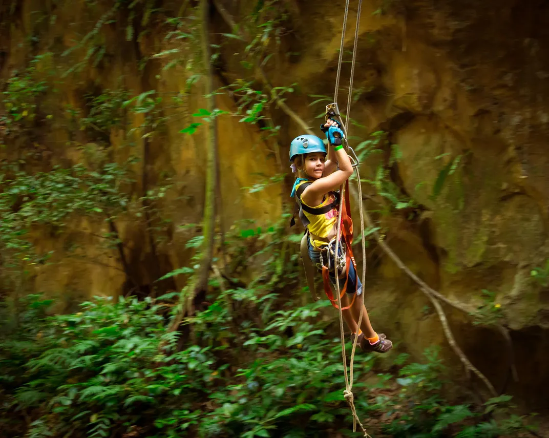 The excitement of a zip line in Costa Rica