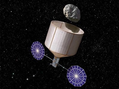 An artist’s conception of what an asteroid-catcher might look like.