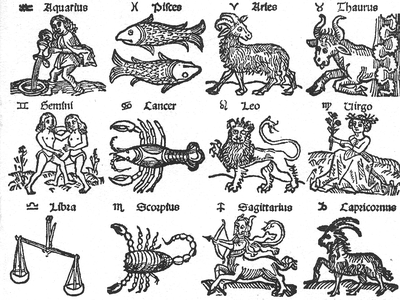 Zodiac woodcut