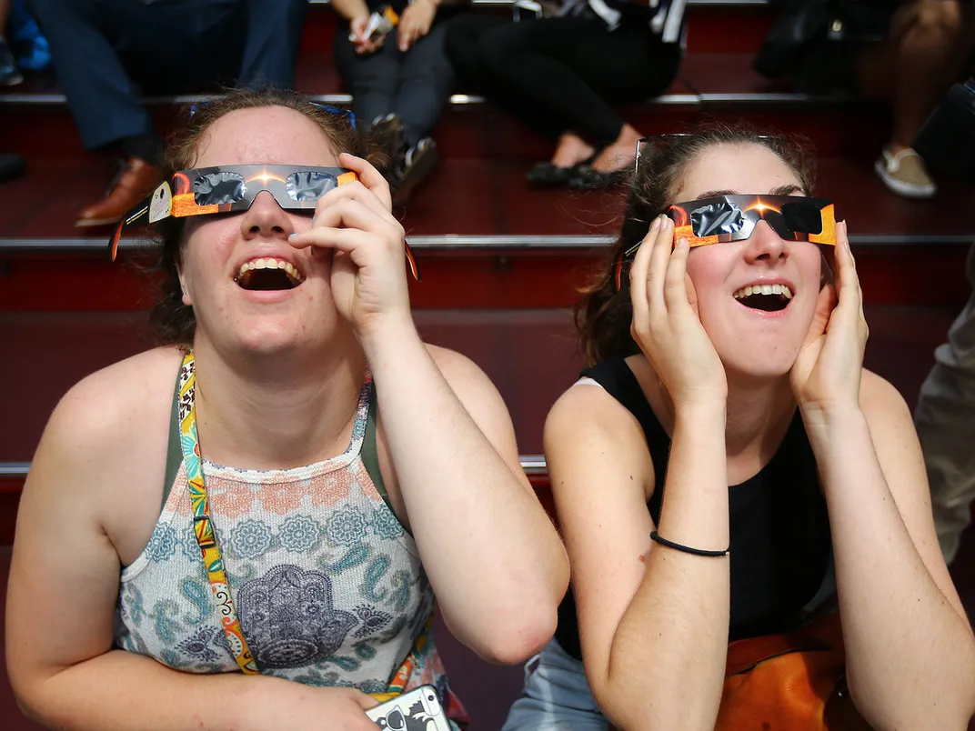 Solar Eclipse Viewers With Solar Eclipse Glasses