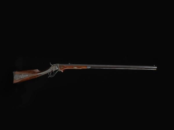 44-caliber Sharps percussion sporting rifle used by abolitionist John Brown, ca 1856