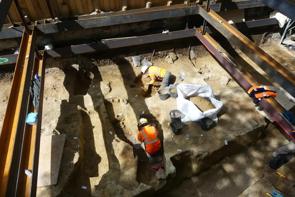 Aerial view of the dig site