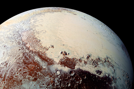 This creamy expanse is Sputnik Planum, the western lobe of the heart-shaped feature on Pluto.