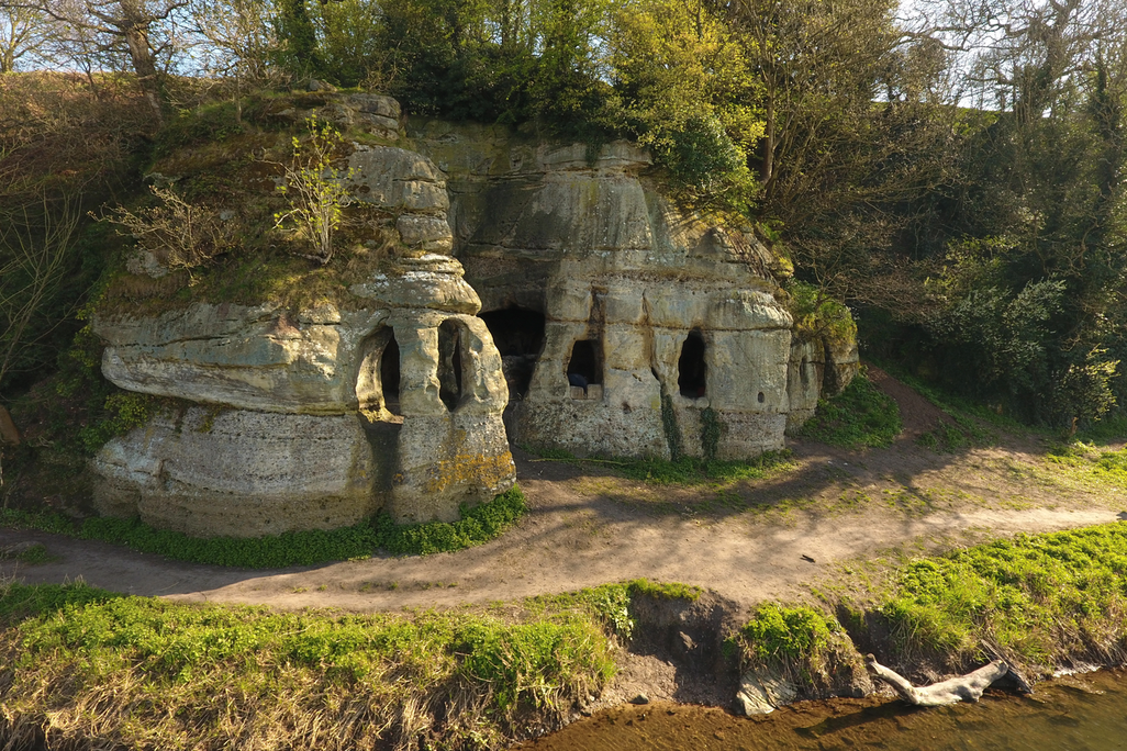 View of the cave dwelling in Derbyshire