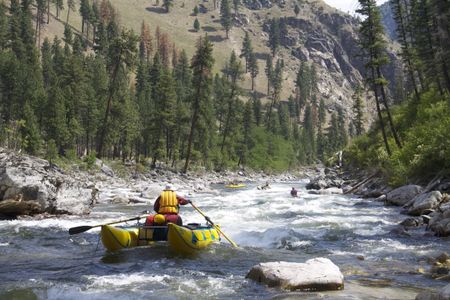 Rafters on the South Fork of the Salmon River in Idaho