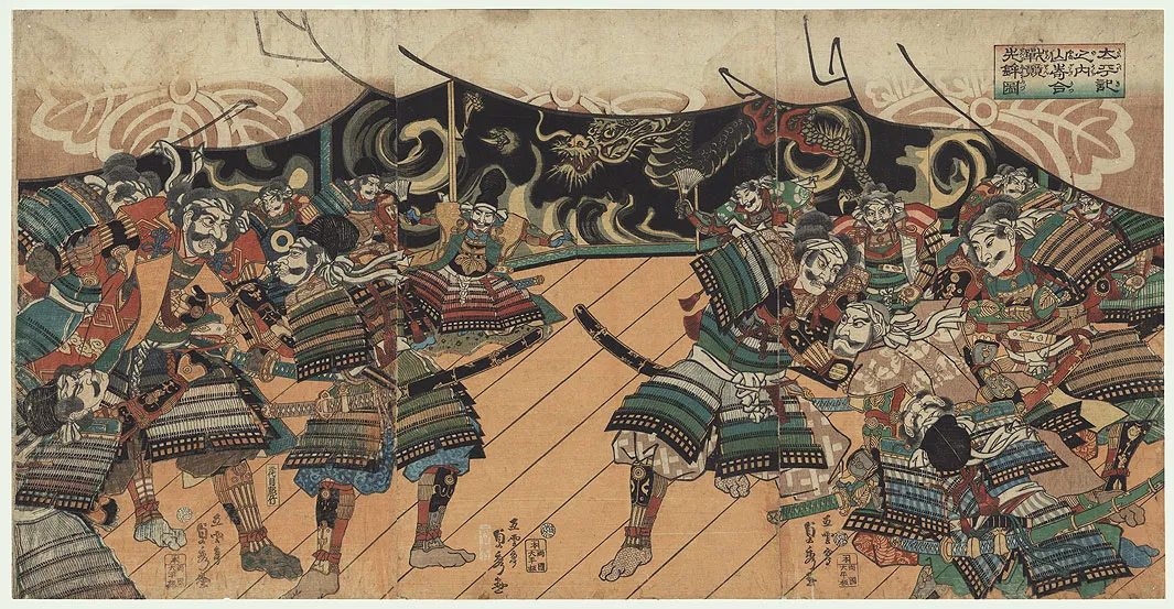 Utagawa Sadahide, War Council Before the Battle of Yamazaki​​​​​​​, 1863