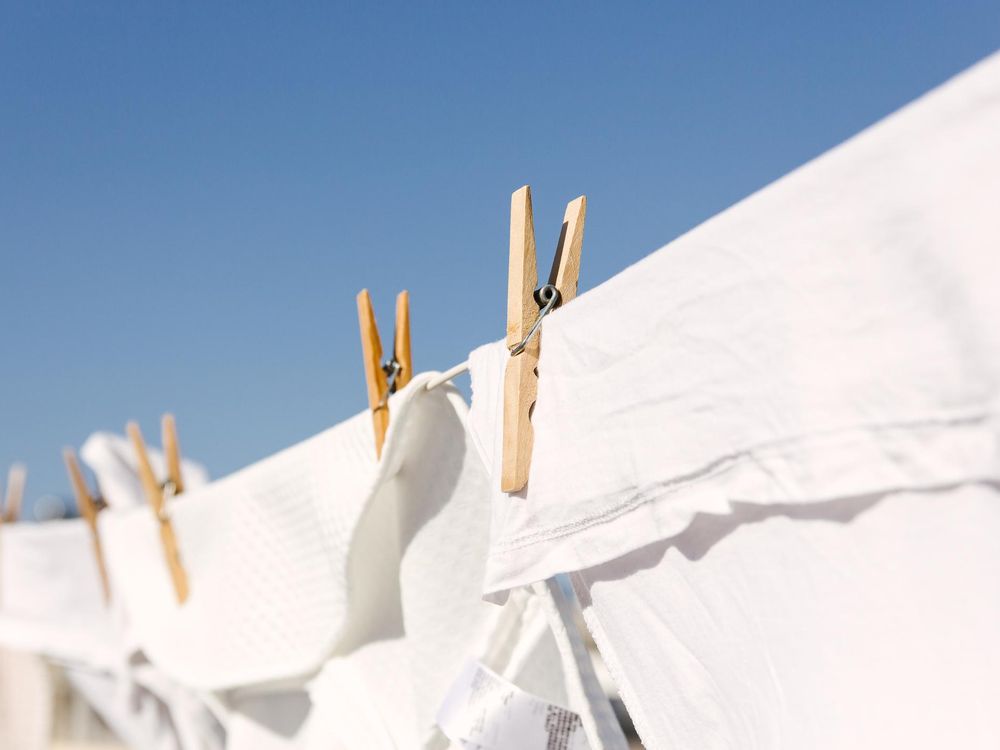 White clothes hung out to dry