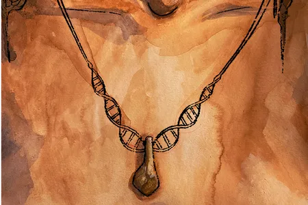An artist's interpretation of what the pendant may have looked like as a necklace