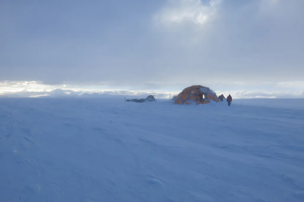 a tent on the Guliya glacier