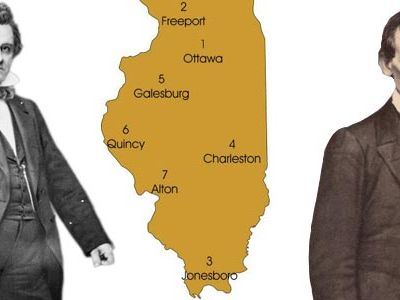 Abraham Lincoln and Stephen Douglas debated in seven different locations in Illinois.