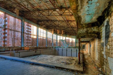 Abandoned pool in Pripyat. 