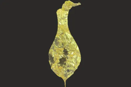 The gold votive plaque features a Greek inscription dedicated to Jupiter Dolichenus.