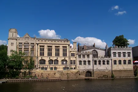 The York Guildhall, which sits on the banks of the River Ouse in northeastern England, is currently undergoing a major renovation. 