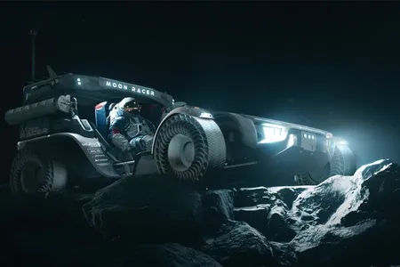 An artist&#39;s concept of Intuitive Machines&#39; Moon RACER LTV