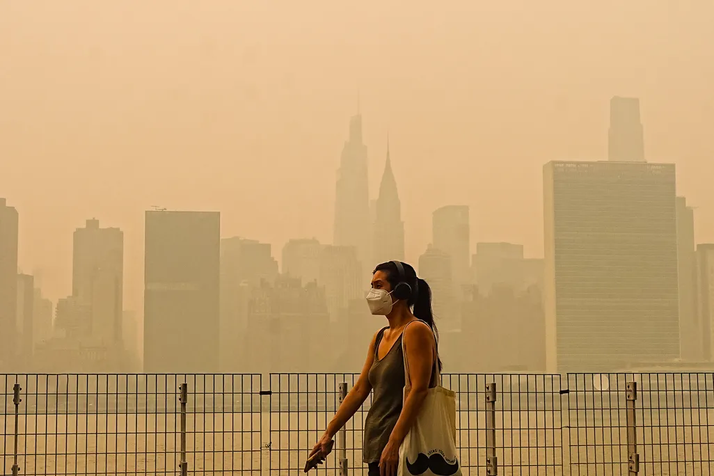 wildfire haze in New York City July 2026