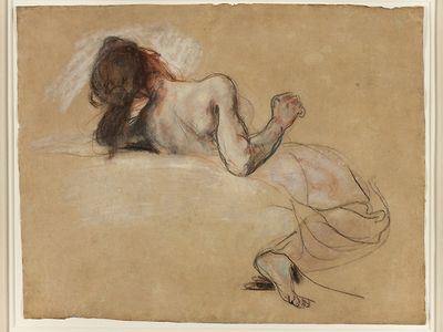 Eugène Delacroix, "Crouching Woman," 1827