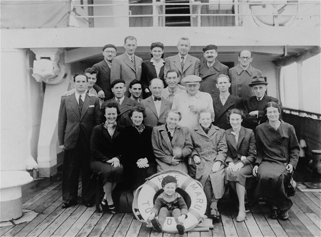 Jewish refugees who escaped Europe with transit visas issued by Sugihara, en route from Japan to Vancouver, Canada