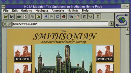The Smithsonian homepage in 1995