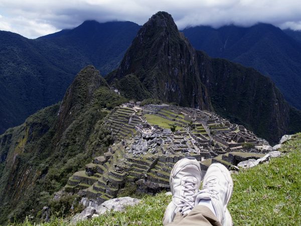 Taking a  break in Machu Picchu after a long hike thumbnail