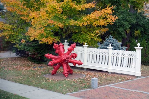 Fire hydrant sculpture in Shelburne Vermont thumbnail