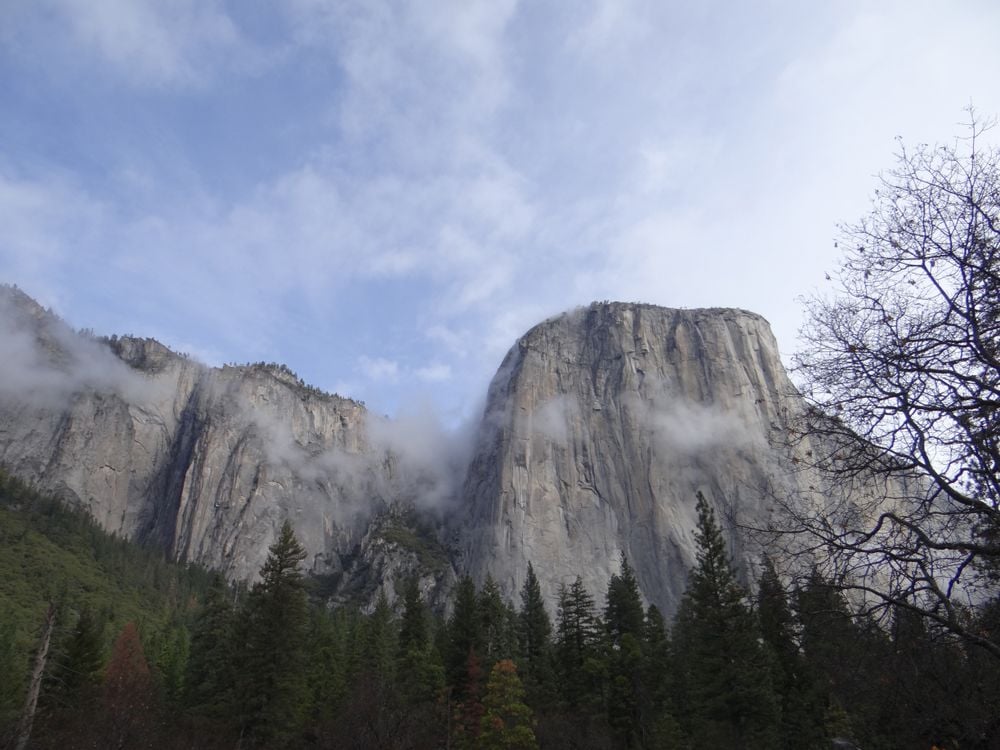 El Capitan surrounded by fog