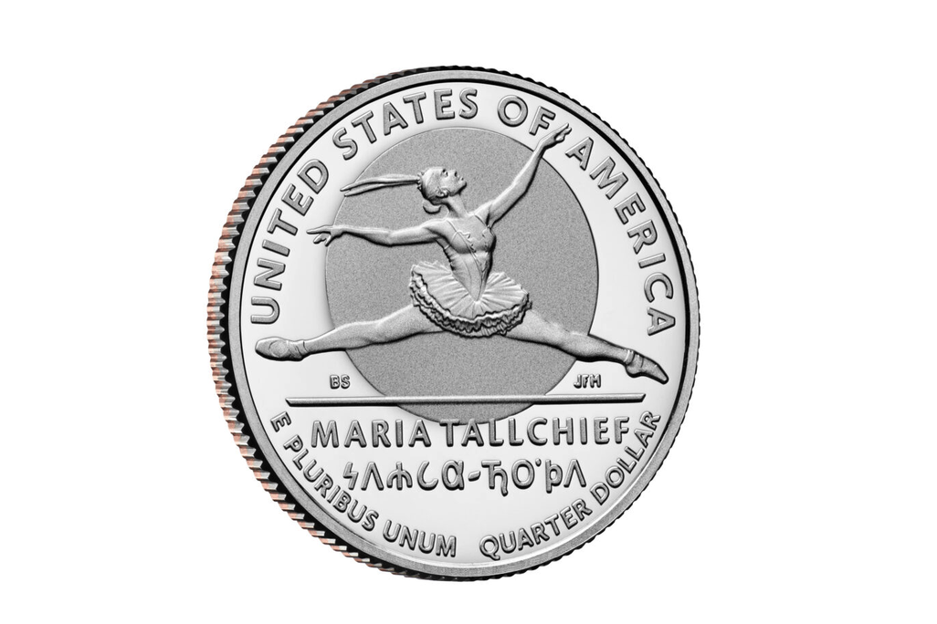 Reverse of U.S quarter showing Maria Tallchief