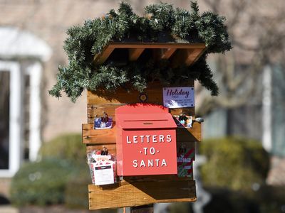 The mailbox for letters to Santa Claus at the home of the Parsons family in Pennsylvania, on December 10, 2020